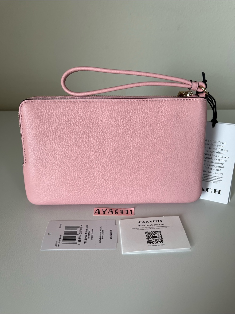 Coach Double Zip Wristlet In Signature Denim - Picture 3 of 8